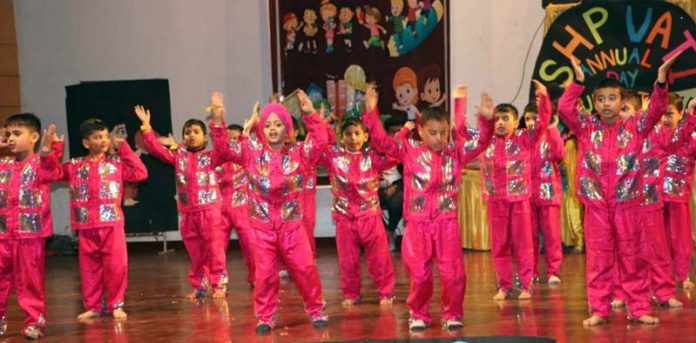 Toddlers performing cultural items during the annual day event.