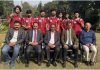 Winner students of GGM Science College who clinched the Overall Winner title in Karate (Men) for their College pose for a group photograph.