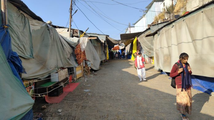 Local market along Vaishno Devi Track remain closed after shutdown call given by locals against proposed ropeway. -Excelsior/Romesh Mengi