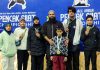 District Doda athletes who won medals in National Pencak Silat Championships 2024 pose for a group photograph.