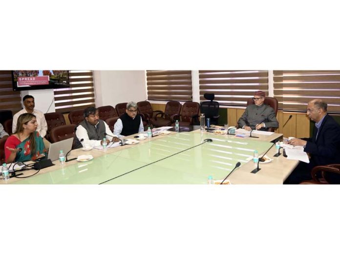 Chief Minister Omar Abdullah chairing review meeting of Tourism Deptt in Jammu.