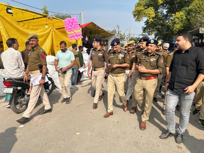 DIG JSK Range Shiv Kumar Sharma during visit to Jhiri on Wednesday.