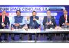 Union Minister Dr Jitendra Singh, flanked by Chairman ISRO S. Somanath and Ambassador European Union Delphin,  speaking at the “India Space Conclave 3.0” at New Delhi on Tuesday.