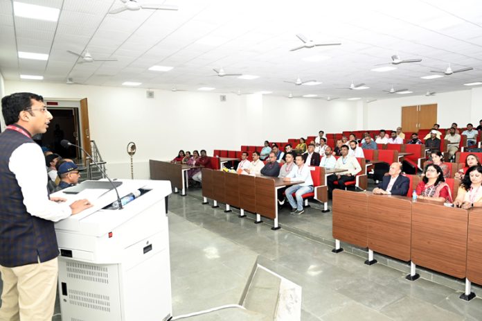 Anshul Garg, CEO of SMVDSB addressing during a function held in Katra on Saturday.