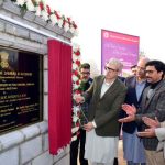 CM Omar Abdullah laying foundation of Chrysanthemum Garden in Srinagar.