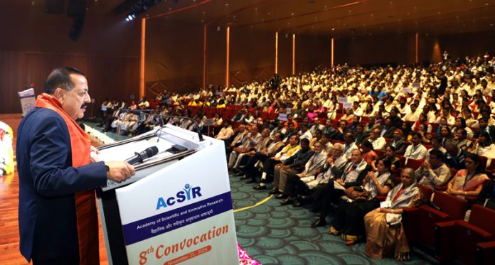 Union Minister Dr. Jitendra Singh addressing the 8th Convocation of 