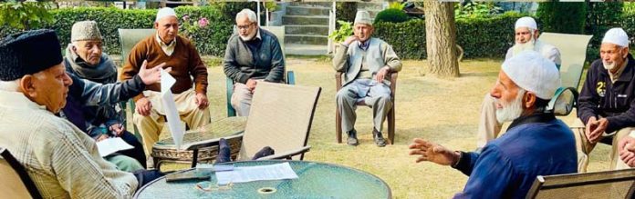 NC President Dr Farooq Abdullah meeting a delegation.