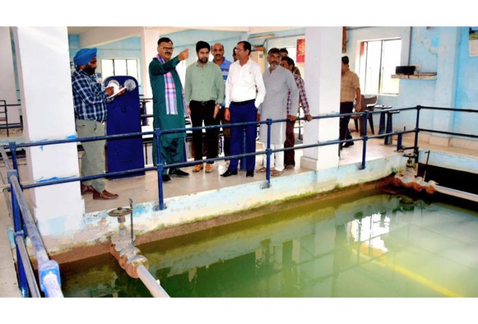 Minister Javed Ahmed Rana inspecting PHE installation on Saturday.