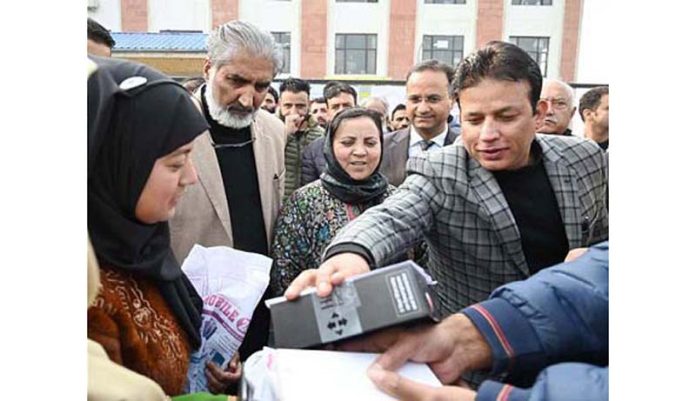 Minister Sakina Itoo during visit to Shopian.