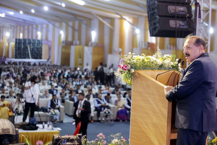 Union Minister Dr. Jitendra Singh delivering his Presidential address at the 4-day 