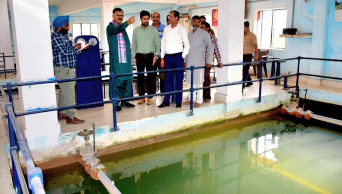 Minister Javed Ahmed Rana inspecting PHE installation on Saturday.