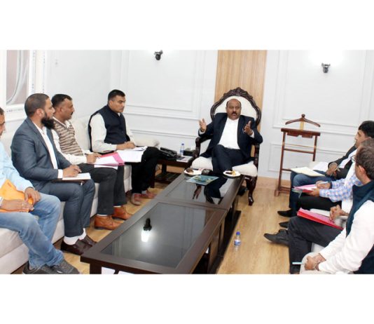 Deputy Chief Minister Surinder Kumar Choudhary chairing a meeting.