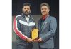 Lawyers Narinder Sharma and Umesh Sharma posing with their award in Jammu.