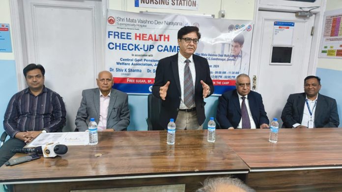 CGPWA president Kuldeep Khoda and other dignitaries after inaugurating a health camp at Gandhinagar OPD of Narayana Hospital.