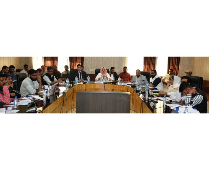 Chairperson of DDC Poonch chairing a joint meeting of DDC members and officers.