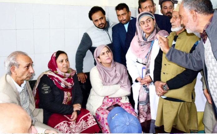 Minister Sakina Masood during Budgam visit.