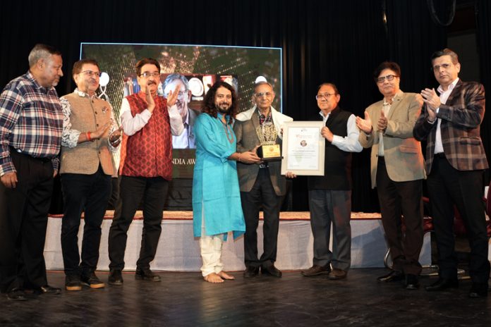 Prof Sudhir K Sopory being awarded The Harmony India Mata Lalleshwari Lalded Samman.