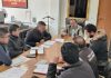 CEO Yatindra M Maralkar chairing a meeting with representatives of political parties in Ladakh on Tuesday.