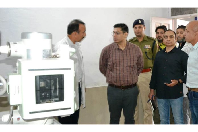 DC Poonch Vikas Kundal inspecting facilities at SDH Surankote on Saturday.