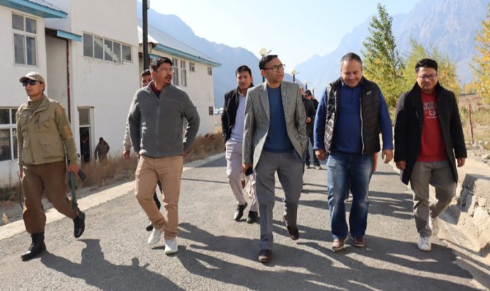 MP Ladakh Haji Mohmad Hanifa during visit to Kargil campus of Ladakh University.