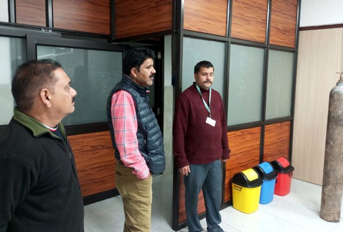 CMO Poonch Dr Parvaiz Khan inspecting a hospital in Poonch.