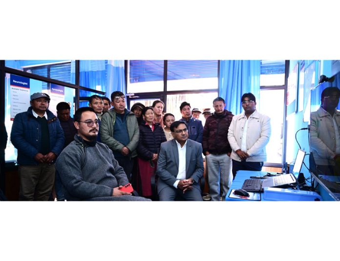 Officials of Hyundai Motor India Foundation during the launch of a new telemedicine centre at Leh.