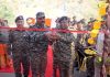 DIG CRPF Jammu North Ops Range, Vivek Bhandral inaugurating a saloon in Ramban on Thursday.