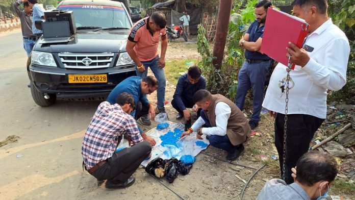 ANTF staff collecting the seized drugs from ISBT Narwal on Saturday.