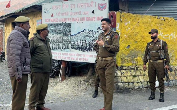 SSP Doda, Sandeep Mehta reviewing deployment of manpower at NHW-244 on Thursday.