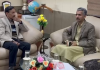 MLA Budhal, Javed Iqbal Choudhary during meeting with Vice Chancellor of BGSB University in Rajouri.