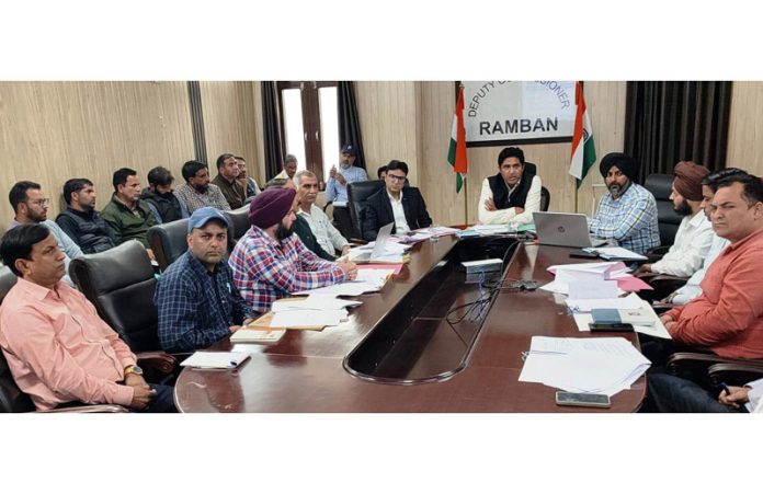 DC Ramban reviews performance of Revenue Department during a meeting.