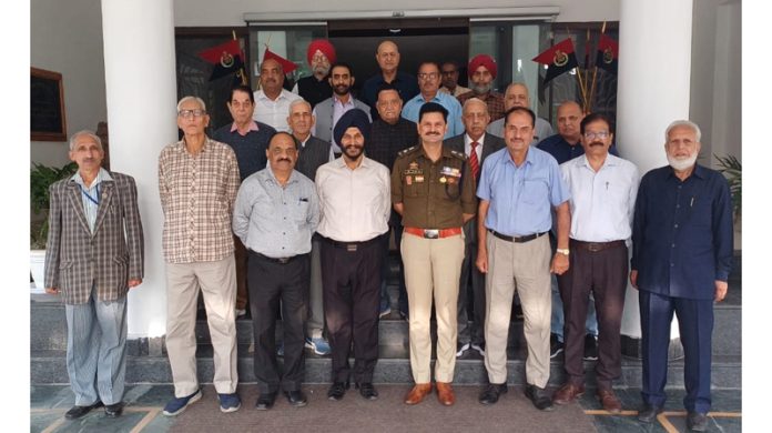 Retired police personnel during their monthly meeting in Jammu.