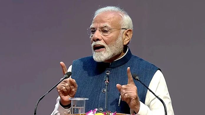 Prime Minister Narendra Modi addressing Constitution Day celebrations in Supreme Court, New Delhi on Tuesday.