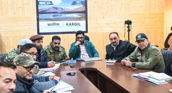 Pramod Kumar Jain, Chairman of NDC chairing a meeting in Kargil on Thursday.