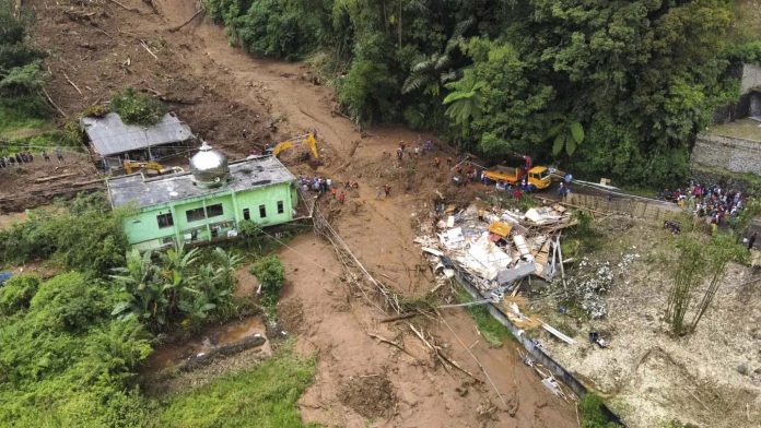 Landslides, flash floods hit Indonesia's Java island, leaving 10 dead, 2 missing