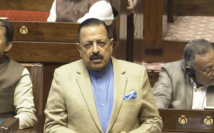 Union Minister Dr Jitendra Singh speaking in the Rajya Sabha.