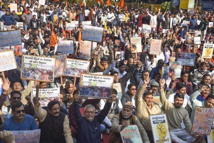 Protests across West Bengal over situation in Bangladesh, Dhakai sarees torched