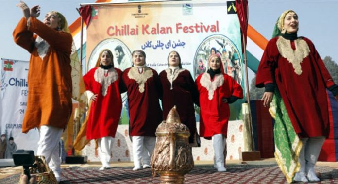 Artists performing at Gulmarg.