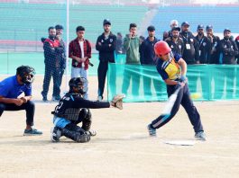 Softball players in action during a match at MA Stadium on Saturday. -Excelsior/Rakesh