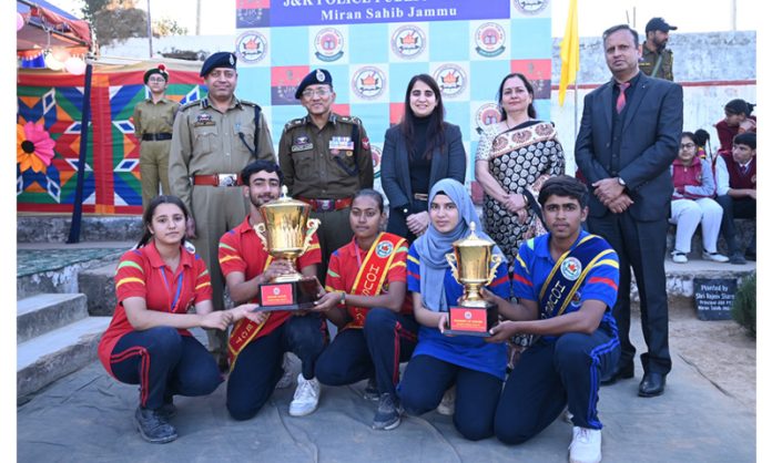 Winners posing along with chief guest ADGP, Jammu Zone, Anand Jain and others.