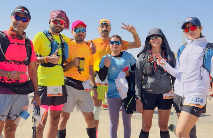 Jammu runners posing for group photograph during Jaisalmer Border Ultra.