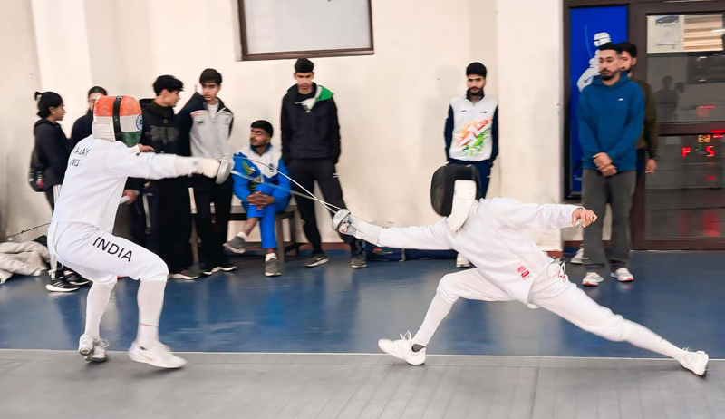 Fencers In Action During Selection Trials At MA Stadium Jammu. - Daily ...