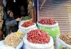 A shopkeeper displays dried vegetables in the Zainakadal area of Srinagar. -Excelsior/Shakeel