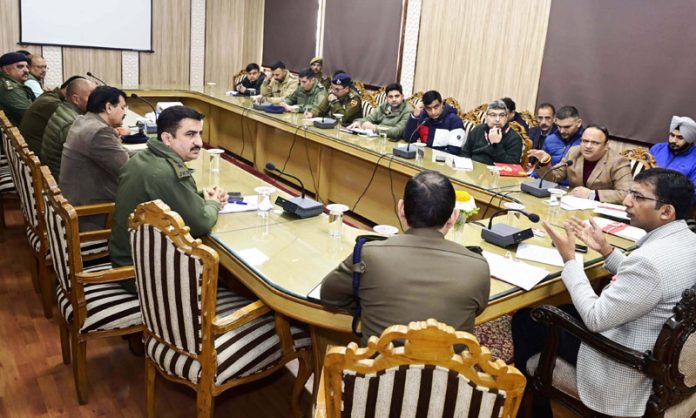 Anshul Garg, CEO, SMVDSB chairing a meeting in Katra on Tuesday.