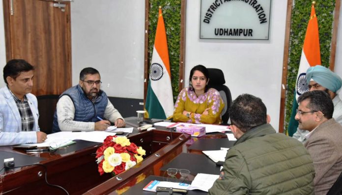 DC Udhampur chairing a meeting on Thursday.