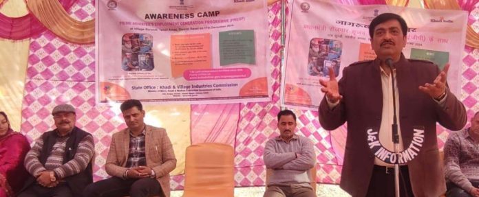 Officers and others at the PMEGP camp at Kauri, Reasi