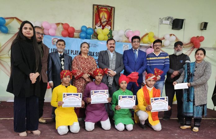 JKBOSE officers with winners of UT level Role Play and Folk Dance Competition.