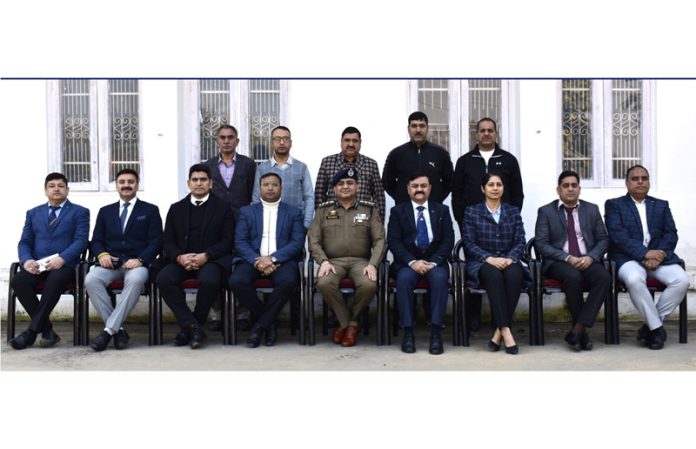 Officers participating in a training program on cyber crime, posing for a photograph at SKPA Udhampur.