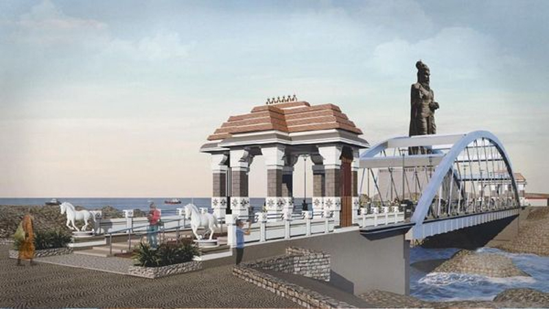 Glass bridge connecting Vivekananda memorial, Thiruvalluvar statue ...