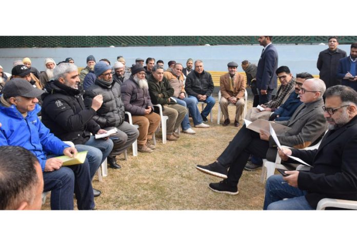 CM Omar Abdullah meeting delefations in Srinagar on Thursday.